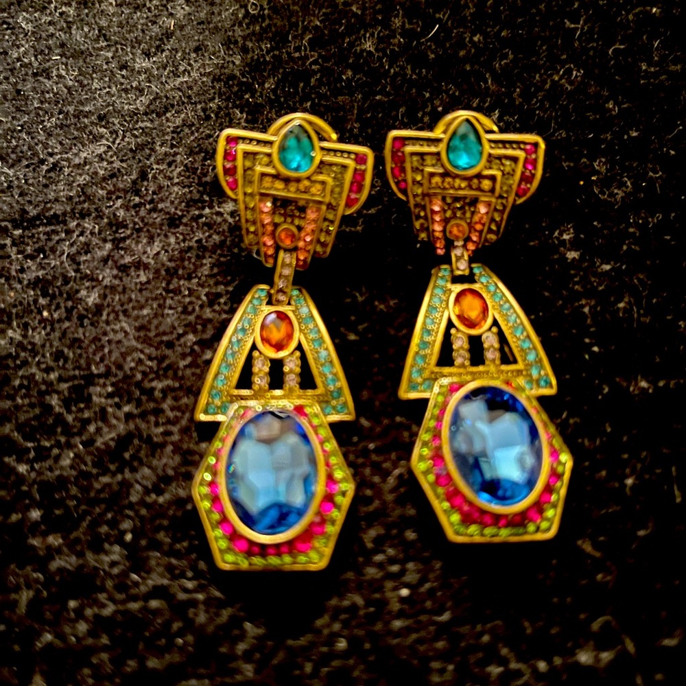 New Stella & Dot Mary Poppins Colorful Crystal Earrings